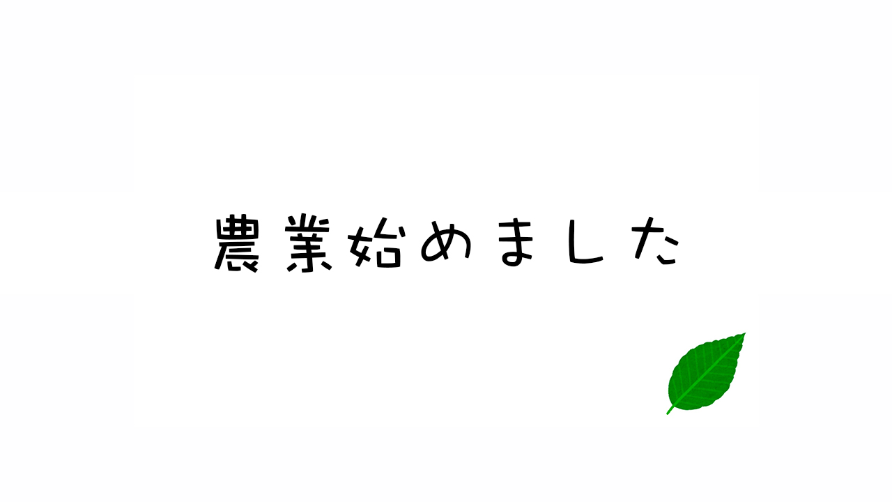 農業始めました！