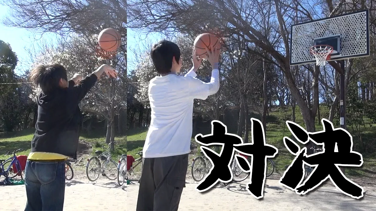 【カオス】元バスケ部とバスケ初心者のシュート対決！