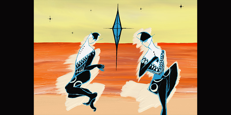 絵を描きました23-64(オレンジの海)