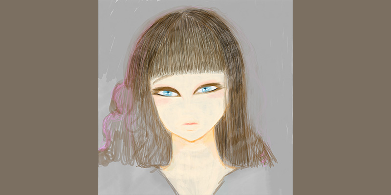 絵描きました23-130(水彩女性)