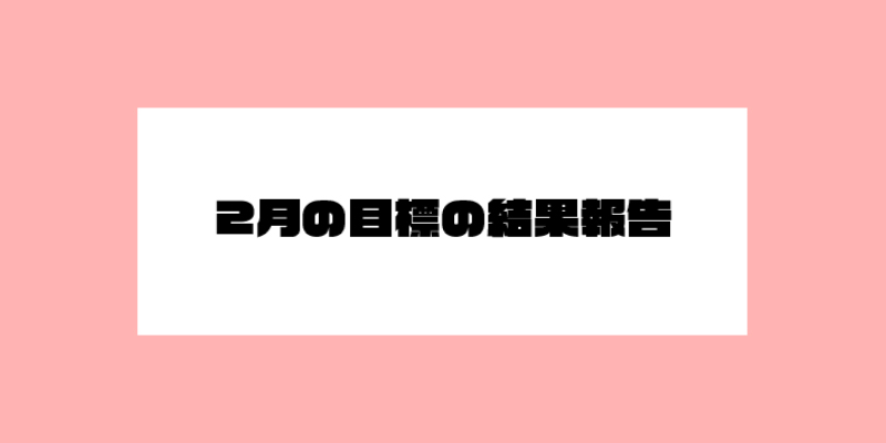 2月の目標の結果報告