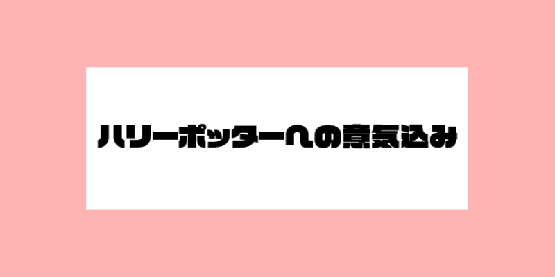 ハリーポッターへの意気込み。