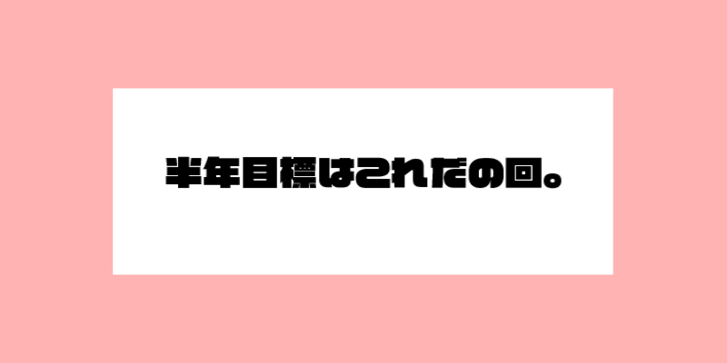 半年目標はこれだの回。