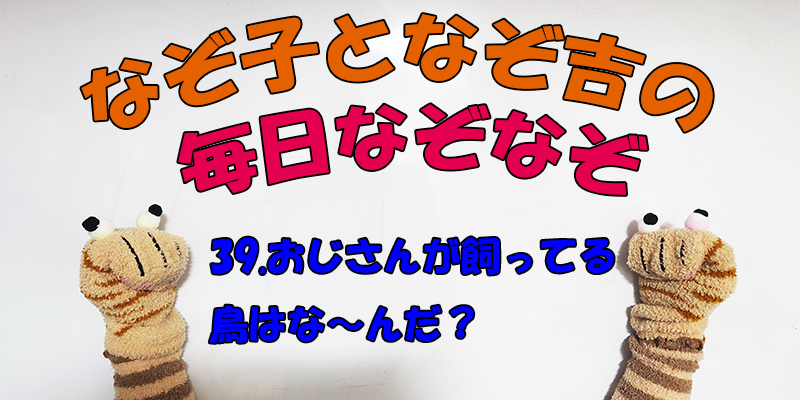 【なぞなぞ】なぞ子となぞ吉が毎日オリジナルなぞなぞを出題します！頭の体操！果たしてあなたは解けるのか！？第三十九問目！