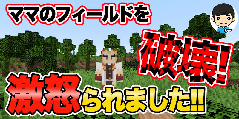 【マイクラ】ママのフィールドを壊して激怒りされました!