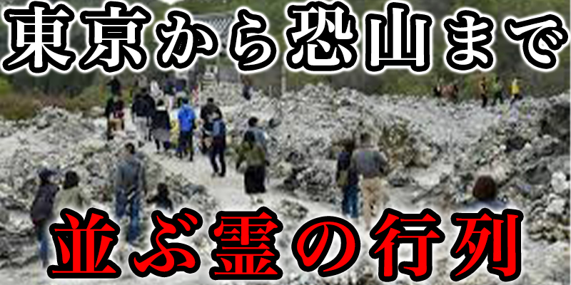 東京から青森の恐山まで並んでいる霊の行列を見た