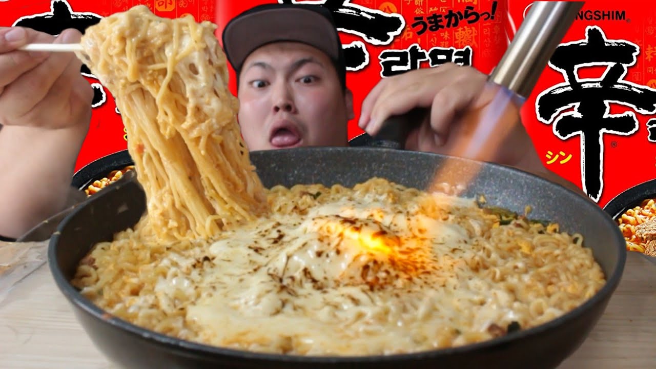 辛ラーメンにチーズ1袋ブチ込んだら今年1ウマいッ!!【チーズ辛ラーメン】