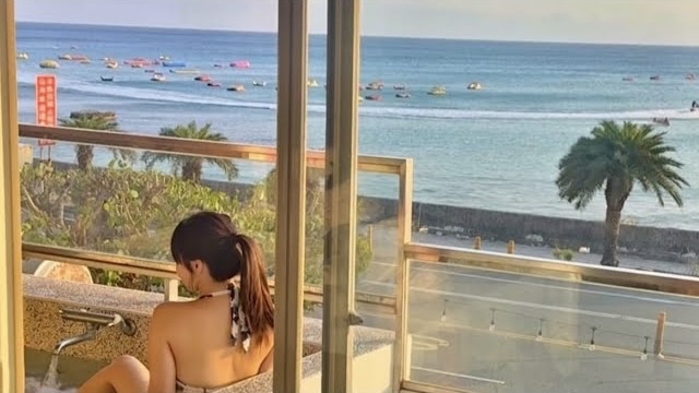 【墾丁】台湾ビーチリゾート ケンティン温泉女子旅 佐々木綾香 taiwan beachresort trip hotspring bathtime 入浴 シービューのお風呂 スパ ホテル 夜市