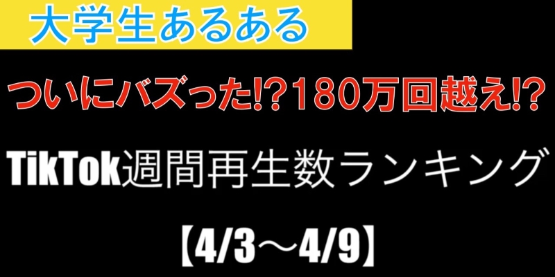 TikTok週間再生数ランキング！【まとめ21】